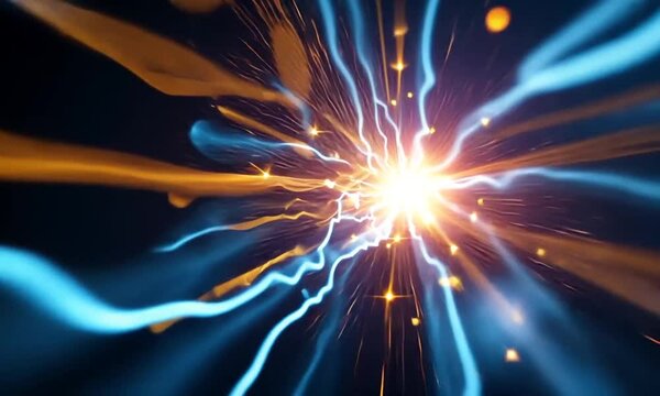 Abstract Energy Burst: Celestial Light Trails