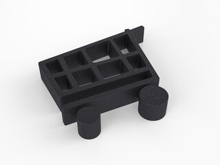 Plastic shopping cart symbol