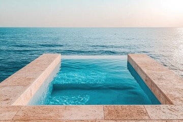 Obraz na płótnie Canvas Infinity pool on cliff overlooking ocean
