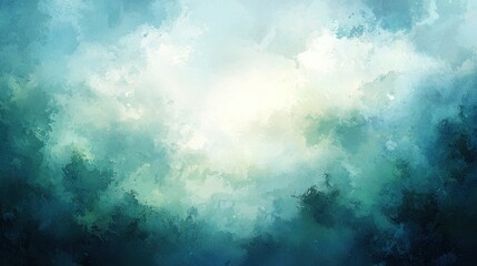 Fototapeta premium Abstract digital painting of a luminous, cloudy sky.