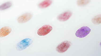 Colorful Fingerprints On White Background
