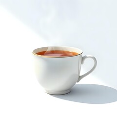 Isolated White Mug with Freshly Brewed Tea