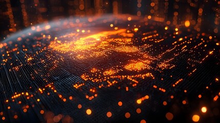 Glowing digital globe representing interconnected global business markets and trade routes