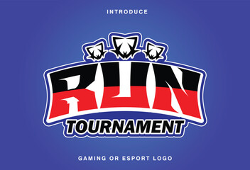 Name Gaming RUN Tournamnet Esport Logo Design Vector