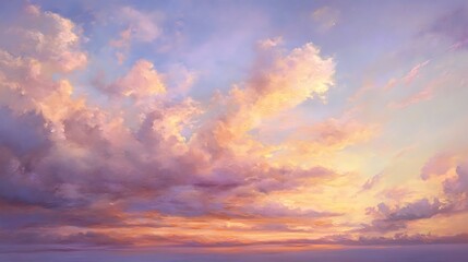 Obraz premium Pastel Sunset Sky Cloudscape. (14)