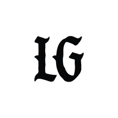 LG monogram logo design letter text name symbol monochrome logotype alphabet character simple logo