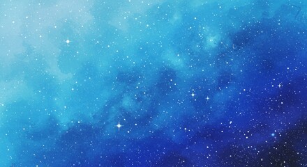 Abstract celestial watercolor background with starry night gradient effect