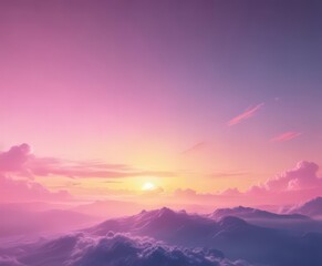 Obraz premium Fuzzy, blended pink, blue, yellow gradient; dreamy sunset effect , blue, graphic