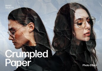 Crumpled Paper Photo Effect Template