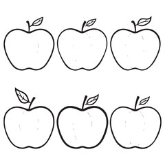 Elegant rose apple outline vector for creative projects