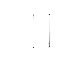 Vector illustration of a mobile phone. Drawn mobile phone isolated on white background