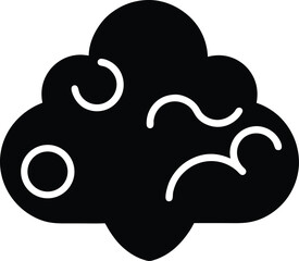 Cloud Icon in Glyph Style Vector Illustration