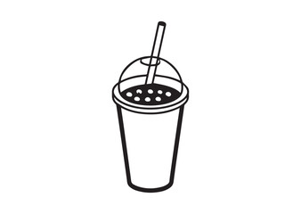 Bubble Tea Silhouette Vector