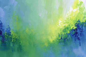 Abstract Green and Yellow Light Swirls