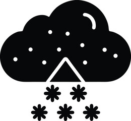 Cloud with Snow Icon Vector Illustration