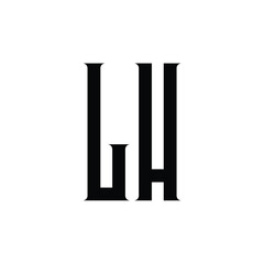 LH monogram logo design letter text name symbol monochrome logotype alphabet character simple logo