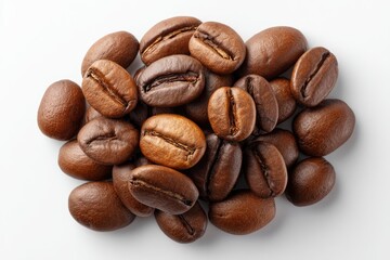 Naklejka premium Roasted Coffee Beans: A Rich, Detailed Still Life