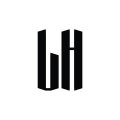 LH monogram logo design letter text name symbol monochrome logotype alphabet character simple logo