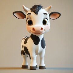 Cute cartoon cow design in a simple style.