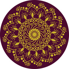 Decorative ornamental rangoli design in many colors. Unique beautiful mandala design made with rangoli colors.