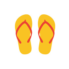 Colorful flip-flops illustration in yellow and red without background
