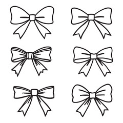 hand drawn ribbon bow for holiday and event decorations