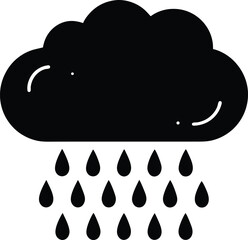 Heavy Rain Cloud Icon Vector Illustration