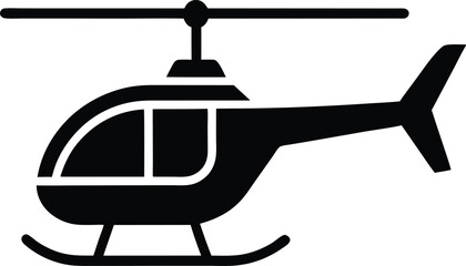 Helicopter Silhouette Icon Vector Illustration