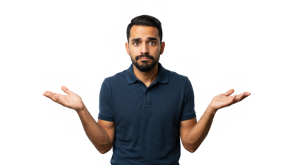 Puzzled man transparent background