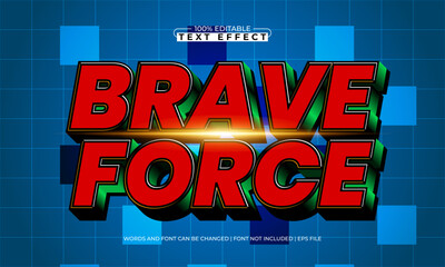 brave force editable text effect with a superhero and kids text style