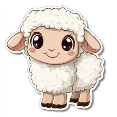 Cute cartoon sheep illustration with large eyes.