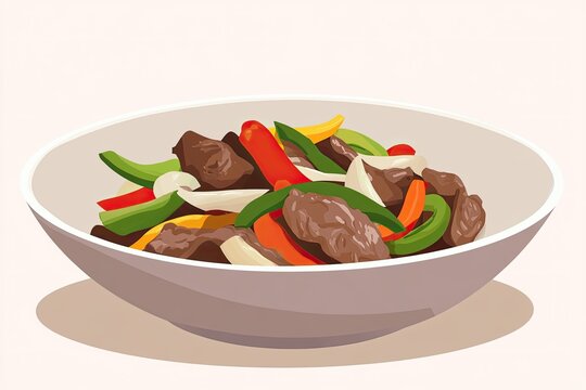 colorful stir-fry in bowl, food, cooking clip art preview