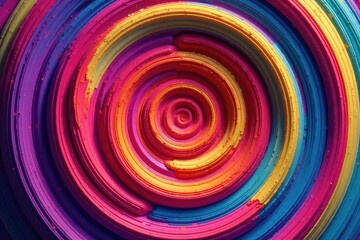 Obraz premium Abstract concentric circles ripple pattern, vibrant colors, graphic design element , template, element, gradient