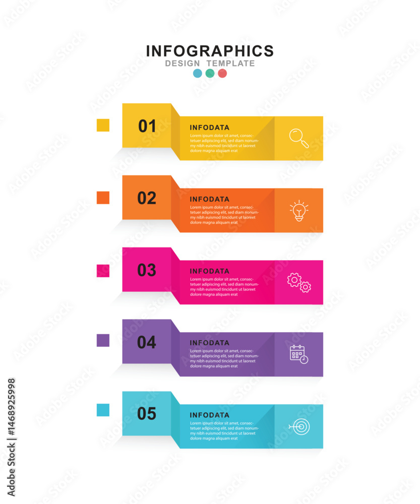 Fototapete vector infographic label design template with icons and 5 options or steps. for your business data. 