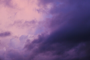 Purplish sky in the evening as background