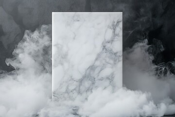 Elegant Marble Texture Mockup with Smoke Effect for Design Projects