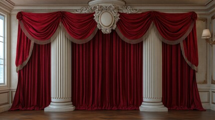 Red velvet curtain