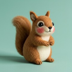 Felted wool squirrel: cute style macro photography