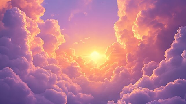 Heavenly Sunset with Cloudscape, and Light. - Powered by Adobe