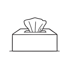minimalistic tissue box design in line art