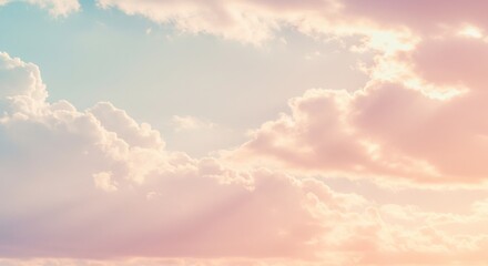 Fototapeta premium Dreamy pastel skies with soft clouds creating a tranquil atmosphere