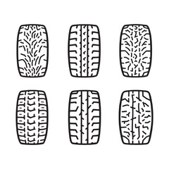 modern tire line art vector for automotive branding