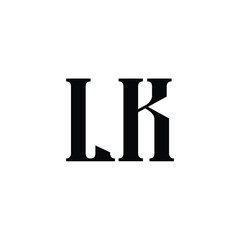 LK monogram logo design letter text name symbol monochrome logotype alphabet character simple logo