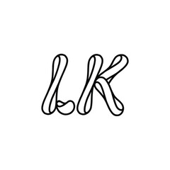 LK monogram logo design letter text name symbol monochrome logotype alphabet character simple logo