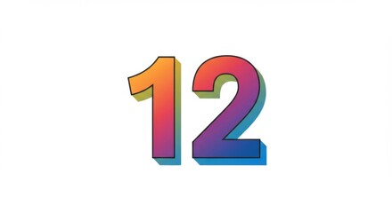 Number Twelve Gradient Illustration