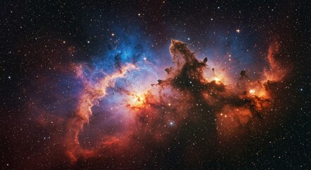 Obraz premium Cosmic tapestries: Unveiling celestial artistry amidst stellar nurseries