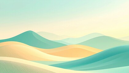 Serene sunset over rolling dunes desert landscape digital art tranquil environment aerial view nature concept for relaxation