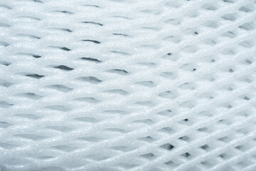 White fruit foam net wrapping for protect fruits, close up