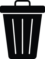 Trash Bin Silhouette Icon Vector Illustration