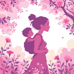 Mother's Day Special - Mother Child Love Relationship and Bonding - Silhouette